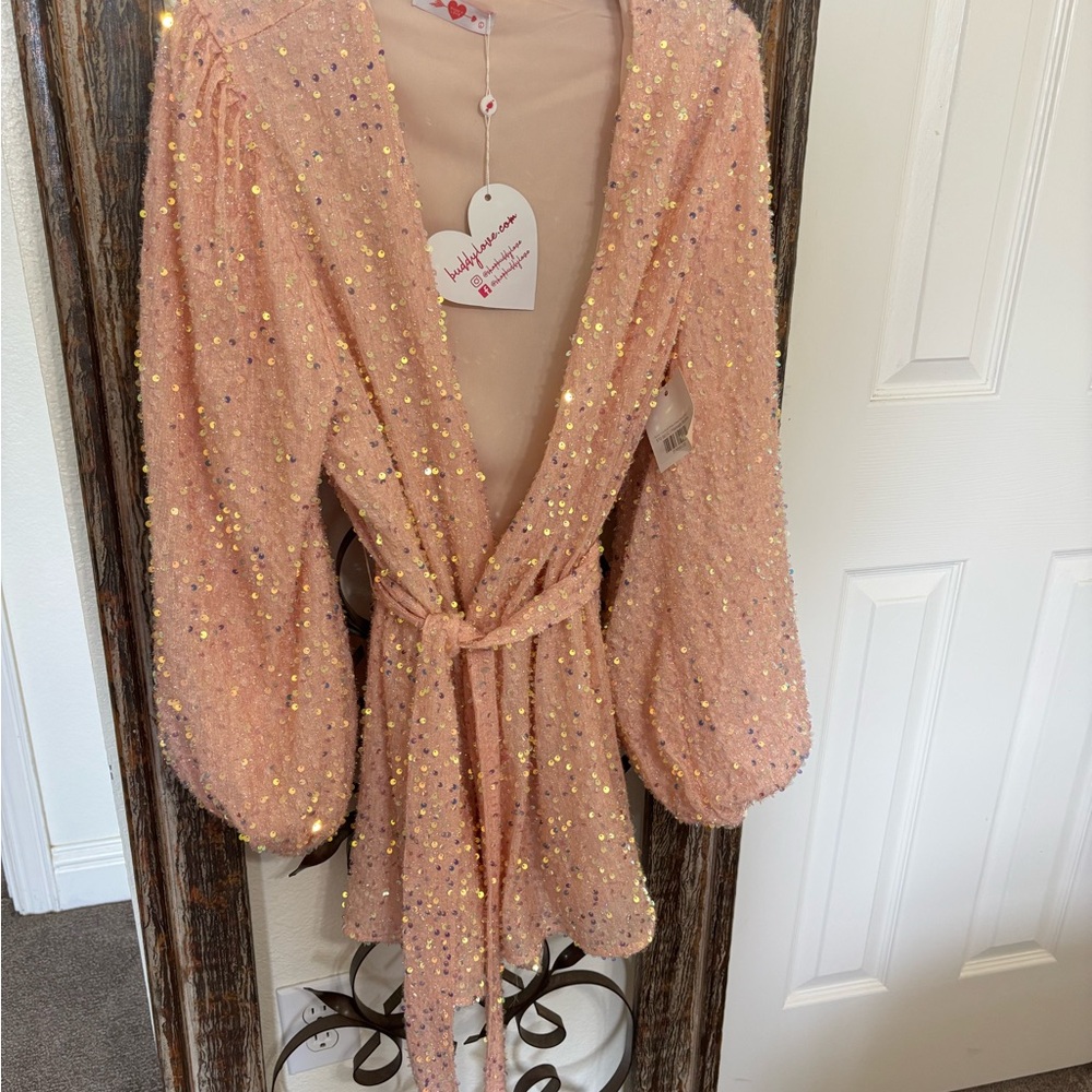 Buddy Love Sequin Peach Jacket